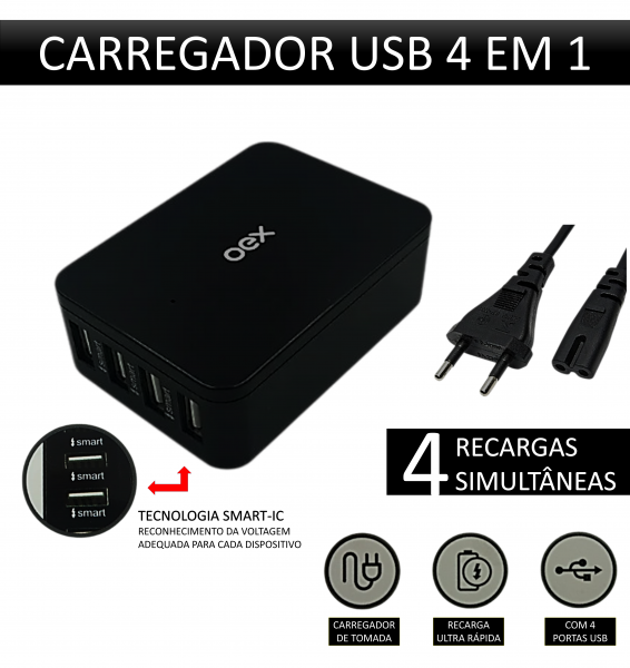 CARREGADOR TURBO 4 EM 1