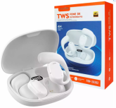 Fone De Ouvido Bluetotoh Sem Fio Tws Esportivo Gancho Orelha Cor Branco Luz Azul